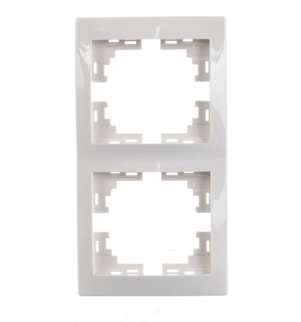 Рамка 2-ая LEZARD Мира вертикальная б/вставок белая