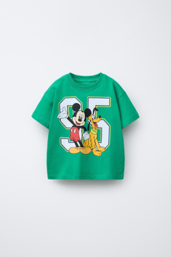 ZARA ФУТБОЛКА С ПРИНТОМ «МИККИ-МАУС» © DISNEY, ЗЕЛЕНЫЙ