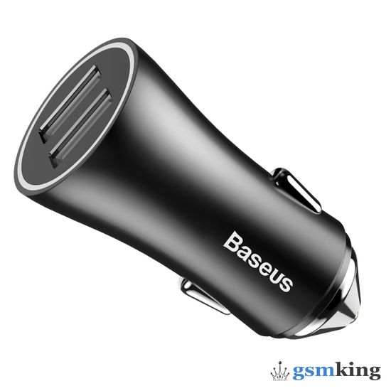 Baseus Golden Contactor Dual U Intelligent Car Charger 2.4A Black CCALL-DZ01