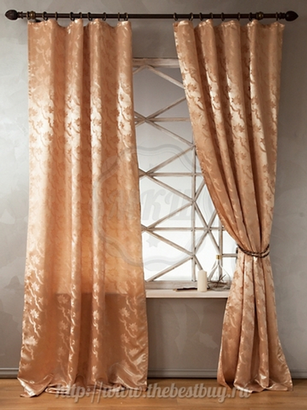 Шторы для гостиной: Корса (арт. BL01-101-01)  - (140х270)х2 см.  - (Возможна высота 250 см.) - бежевый