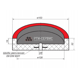 Резиновая накладка (РТИ-СЕРВИС 1029) для подъемника "A.G.M."