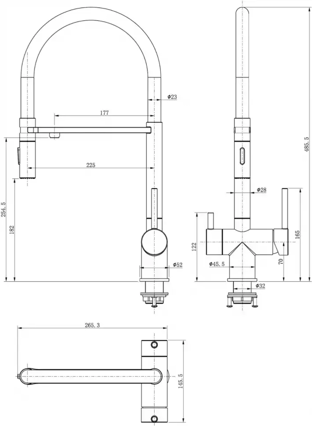 Смеситель для кухни под фильтр на магните GROCENBERG GB4096MG (Kerox Венгрия)