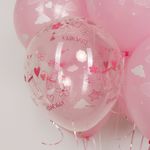 Шар (12''/30 см) Привет, Малышка!, Розовый/Прозрачный, кристалл, 5 ст, 25 шт.
