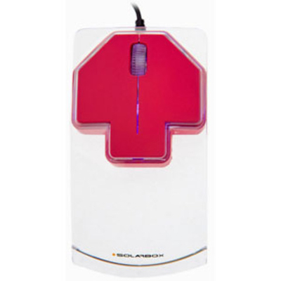 Мышь SolarBox X07 Red USB Travel Optical Mouse, 1000DPI, прозрачный корпус с LED-подсветкой