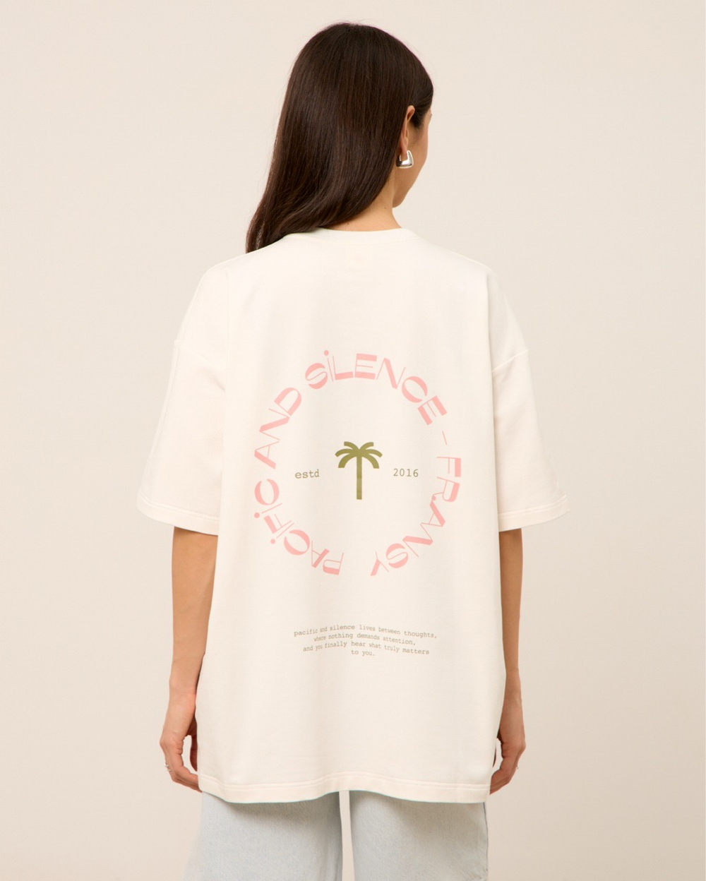 Футболка 05, ТИШИНА И УМИРОТВОРЕНИЕ, розово-зеленая