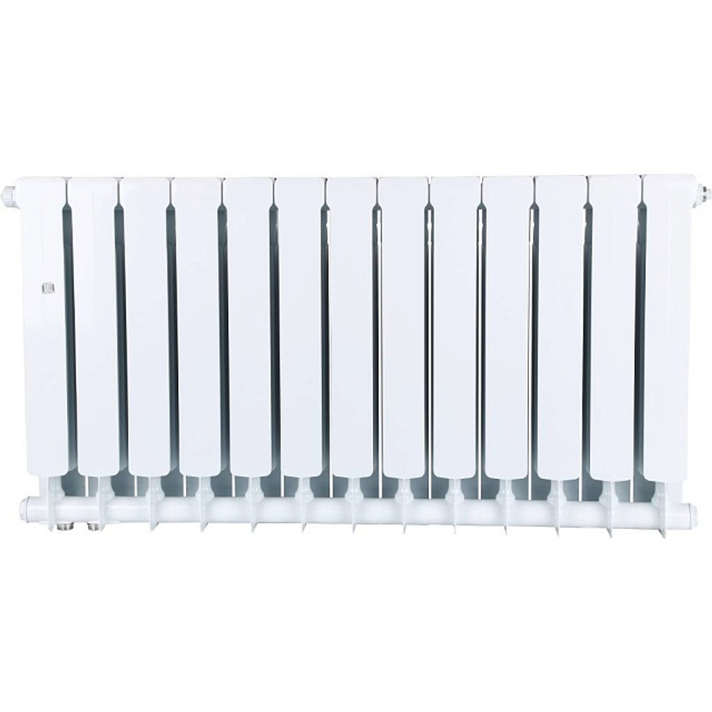Радиатор биметаллический STOUT Space 500 - 13 секций (подключение нижнее правое, цвет белый)