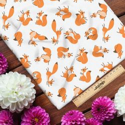 Ткань таффета игривые лисята