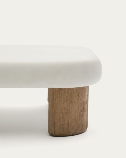 Журнальный столик Labra из цемента и акации 80 x 80 см