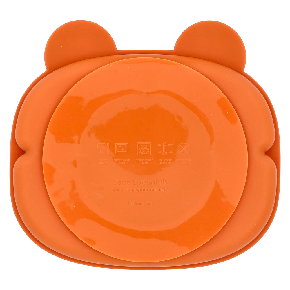 Sage Spoonfuls, Силиконовая присоска Bear, оранжевая, 1 шт.
