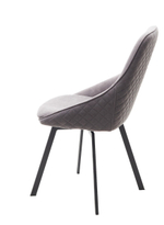 Стул М-City DISAUR Каса (Casa), поворотный на поворотный на 360 градусов, B28 темно-серый, Велюр, Черный каркас