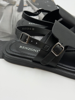 Босоножки женские натуральная кожа арт. PEAG 126-3 цвет "чёрный"