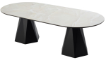 Стол М-City DISAUR Орфей 240 Нераскладной Оникс (Onyx Sable Pulido), керамика, Черный каркас
