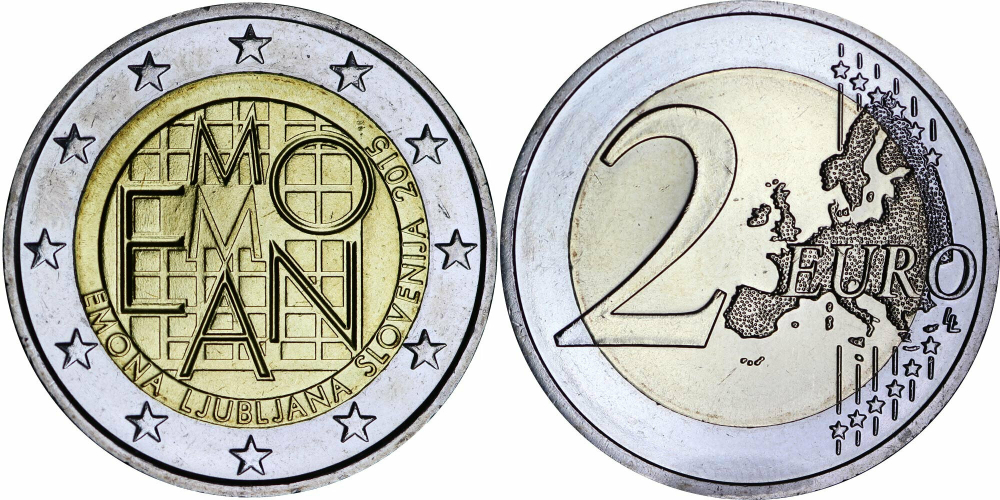 Словения 2 евро, 2015 2000 лет каструму Эмона UNC