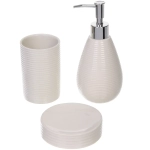 Набор для ванной из 3-х предметов керамический «Сантана» белый