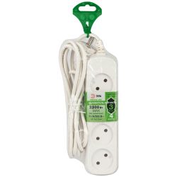 Удлинитель электрический ЭРА UDL-10-430 Greenline 4 розетки без заземления 3м ПВС 2x0.75мм2 | Бытовые удлинители