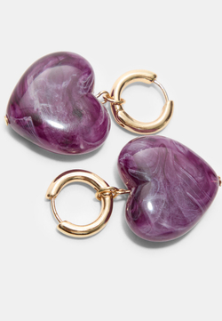 STRADIVARIUS Серьги-сердечки, сиреневый