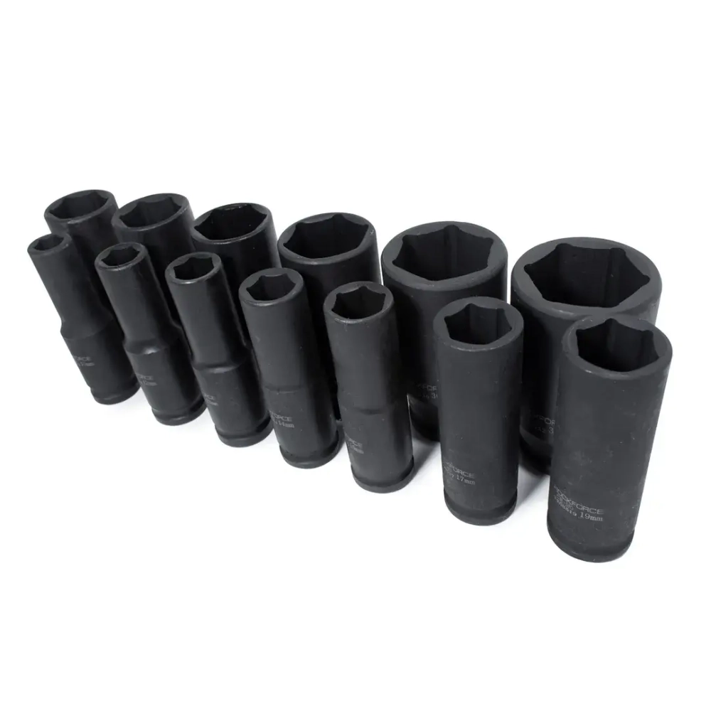 Набор головок ударных глубоких13пр.,1/2''(10, 12-15, 17, 19, 21, 22, 24, 27, 30, 32мм), на пластиковом держателе RockForce##Rock FORCE RF-4137MPB