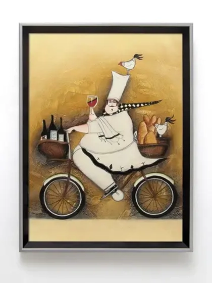 Картина на натуральном холсте "Веселый повар" 35*45 см