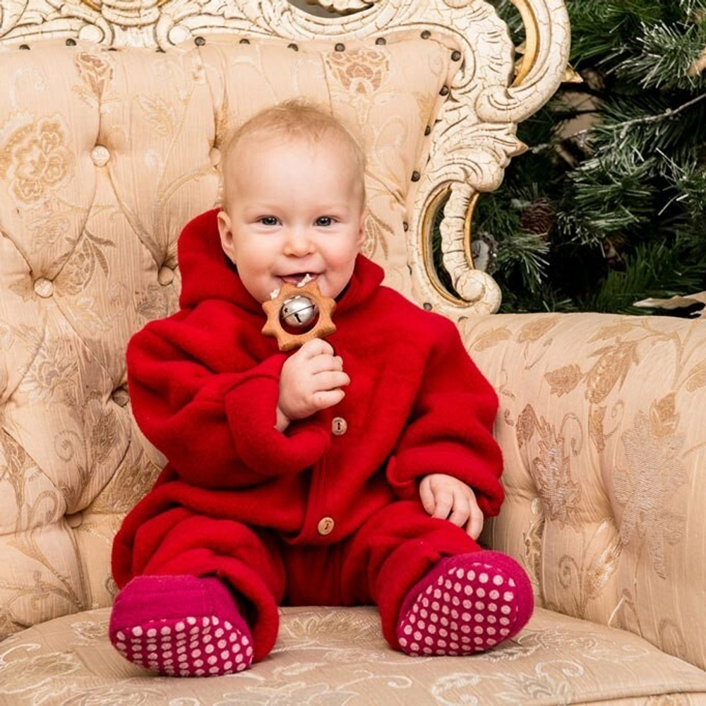 Деревянная погремушка с бубенцом Солнышко Леснушки