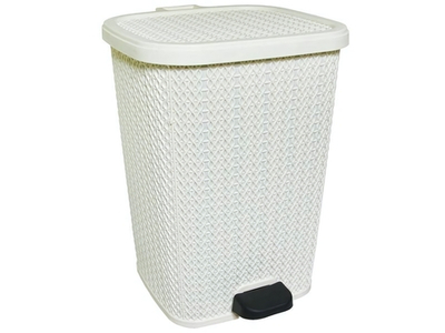 Ведро для мусора 12л с педалью "Вязаный узор", цвет микс