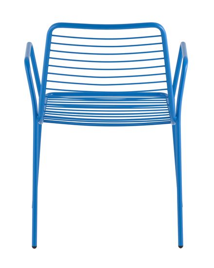 Стул с подлокотниками Дели металл голубой