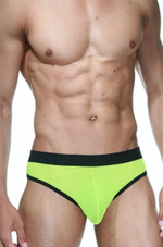 Черно-лаймовые мужские трусы-тонги (Размер: L-XL) (Цвет: черный с лаймовым)