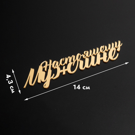 Топпер без шпажки Настоящему мужчине золотой 14*4 см