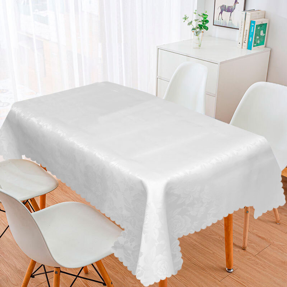 Скатерть 140*180см белая, полиэстер, NNOA28