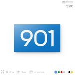 Номер на дверь 901, табличка на дверь для офиса, квартиры, кабинета, аудитории, склада, голубая 120х70 мм, Айдентика Технолоджи
