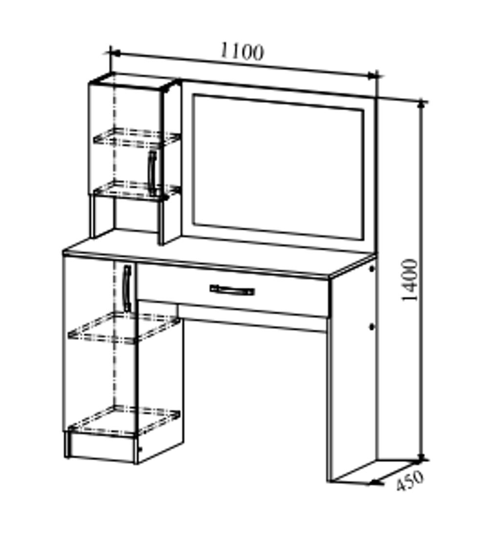 МС Ронда Стол макияжный Анкор МСР 1100.1
