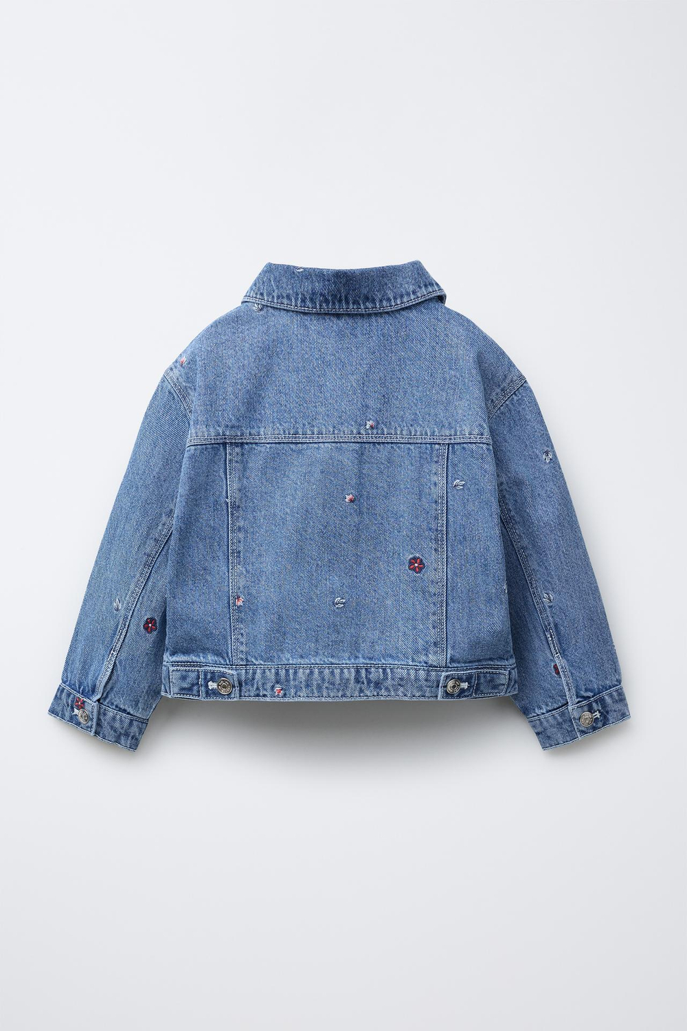 ZARA ДЖИНСОВАЯ КУРТКА С ВЫШИВКОЙ, ВЫЦВЕТШИЙ СИНИЙ