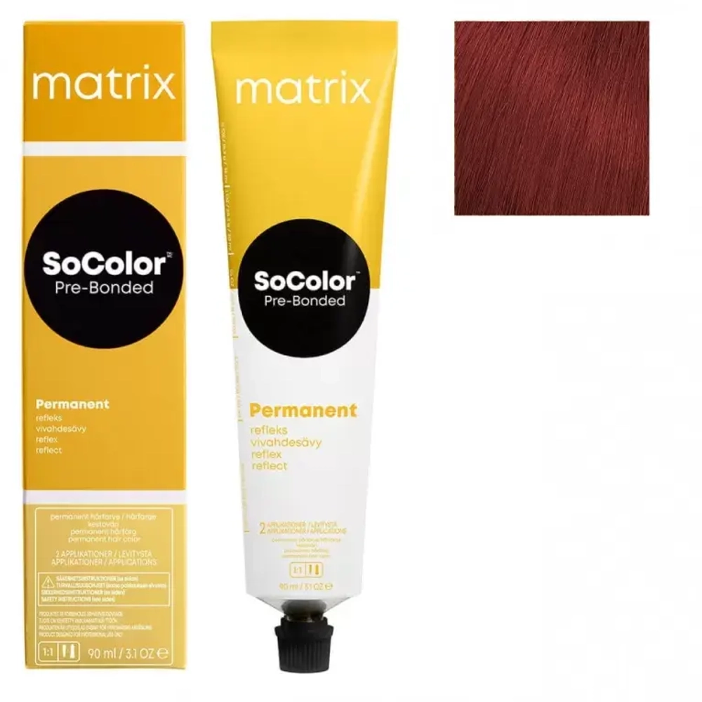 Matrix SoColor Pre-Bonded 5RR Светлый шатен глубокий красный Крем-краска для волос, 90мл