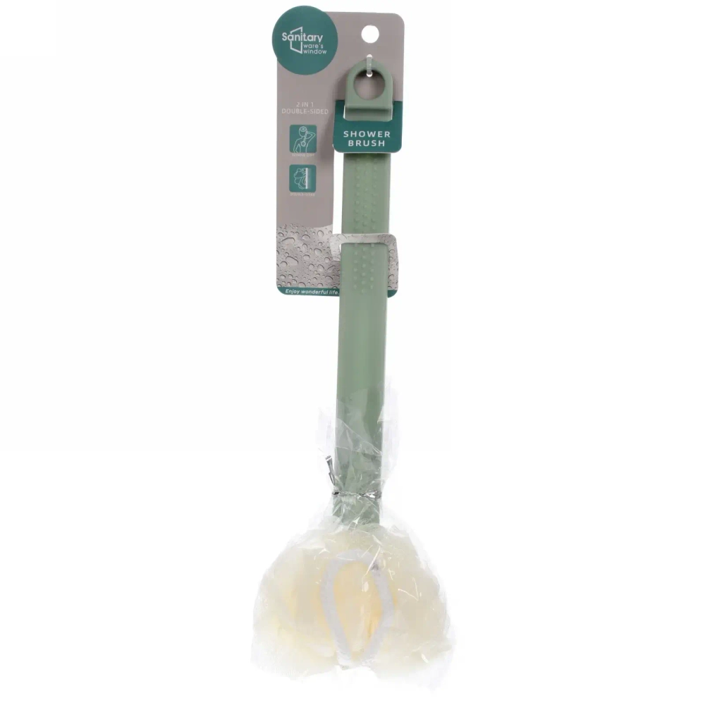 Мочалка массажная «Палермо» на пластиковой ручке, размер мочалки 36*11см