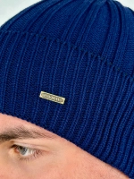 шапка вязаная теплая с отворотом стильная