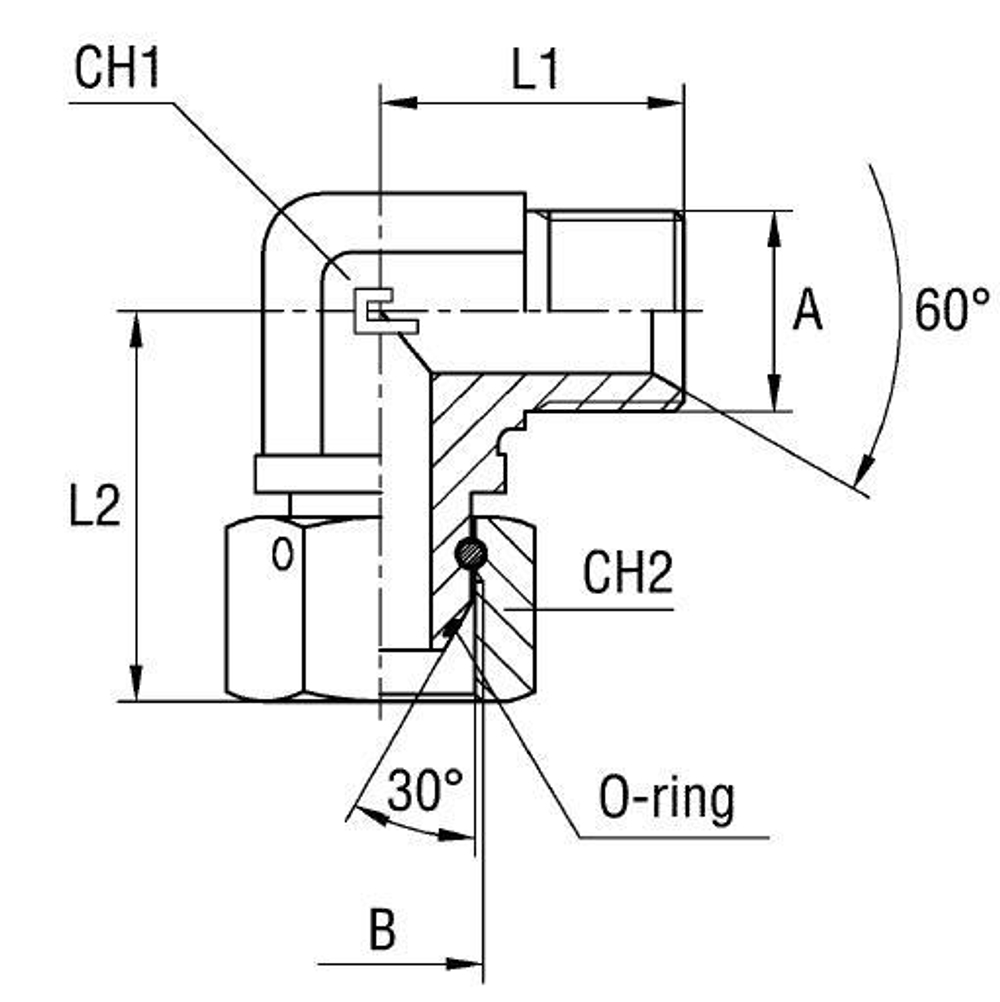 Соединение PFN90 BSP 1.1/2 - BSP 1.1/2