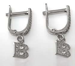 Ювелирные серьги с подвесками ,серебро,фианиты