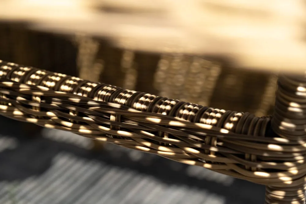 "Неаполь" обеденная группа плетеная из искусственного ротанга, цвет соломенный