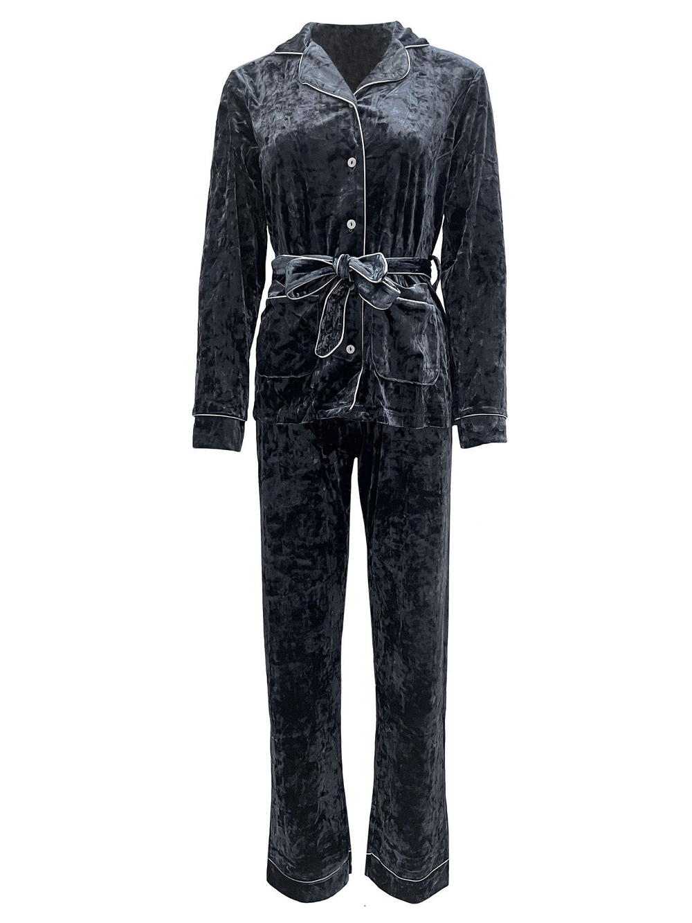 Домашний бархатный костюм (Размер: XL) (Цвет: серый)