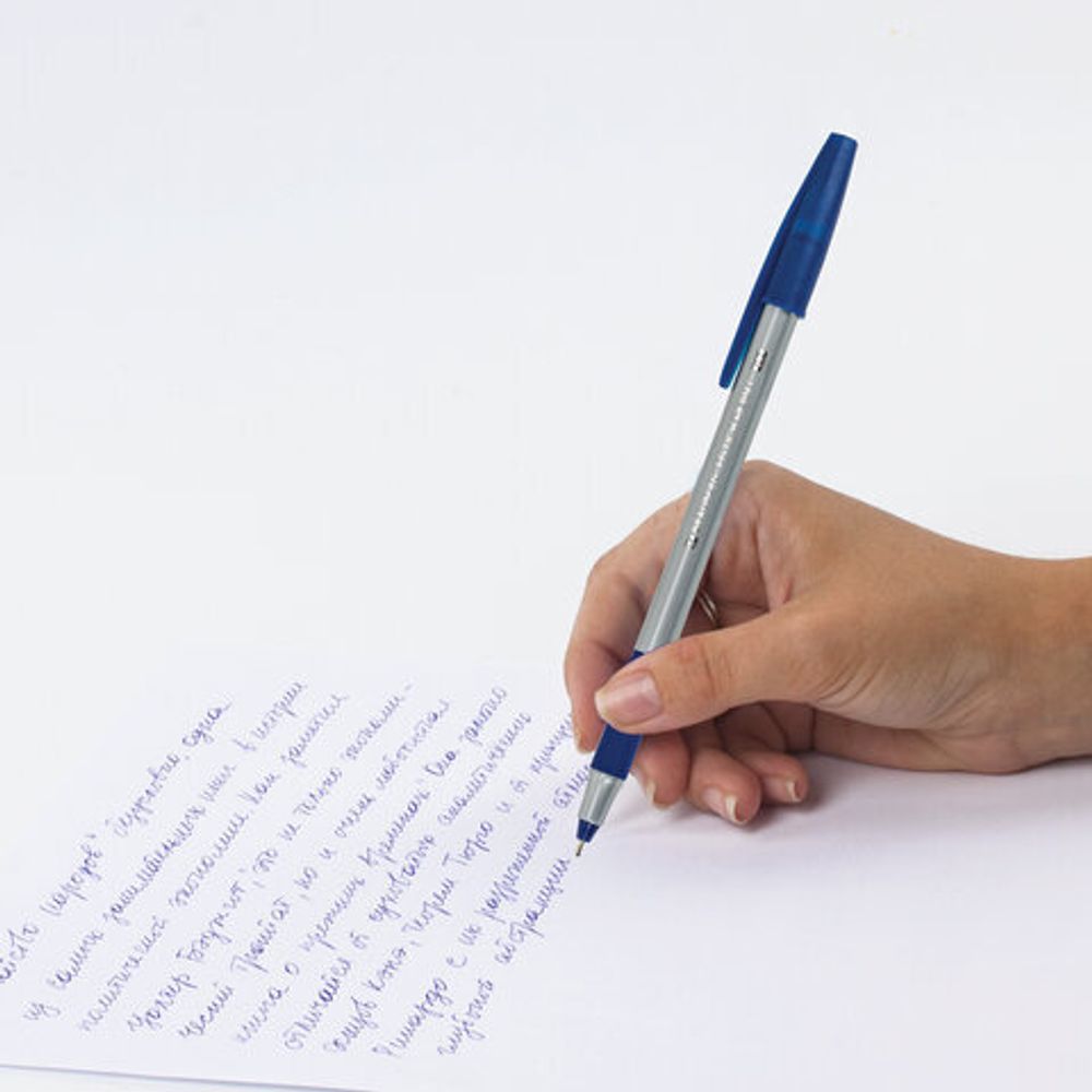 Ручки шариковые с грипом BRAUBERG "i-STICK POINT", НАБОР 6+2 ШТ., СИНИЕ, линия письма 0,35 мм, блистер, 144026