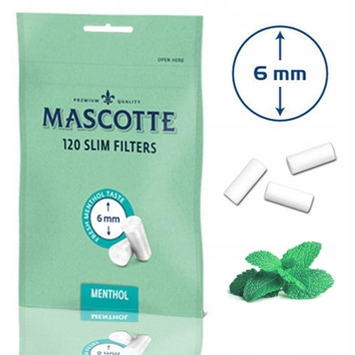Фильтры для сигарет "Mascotte" 6mm Slim Menthol 120шт