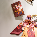 Твилли «Жостово» бордовая Цветы