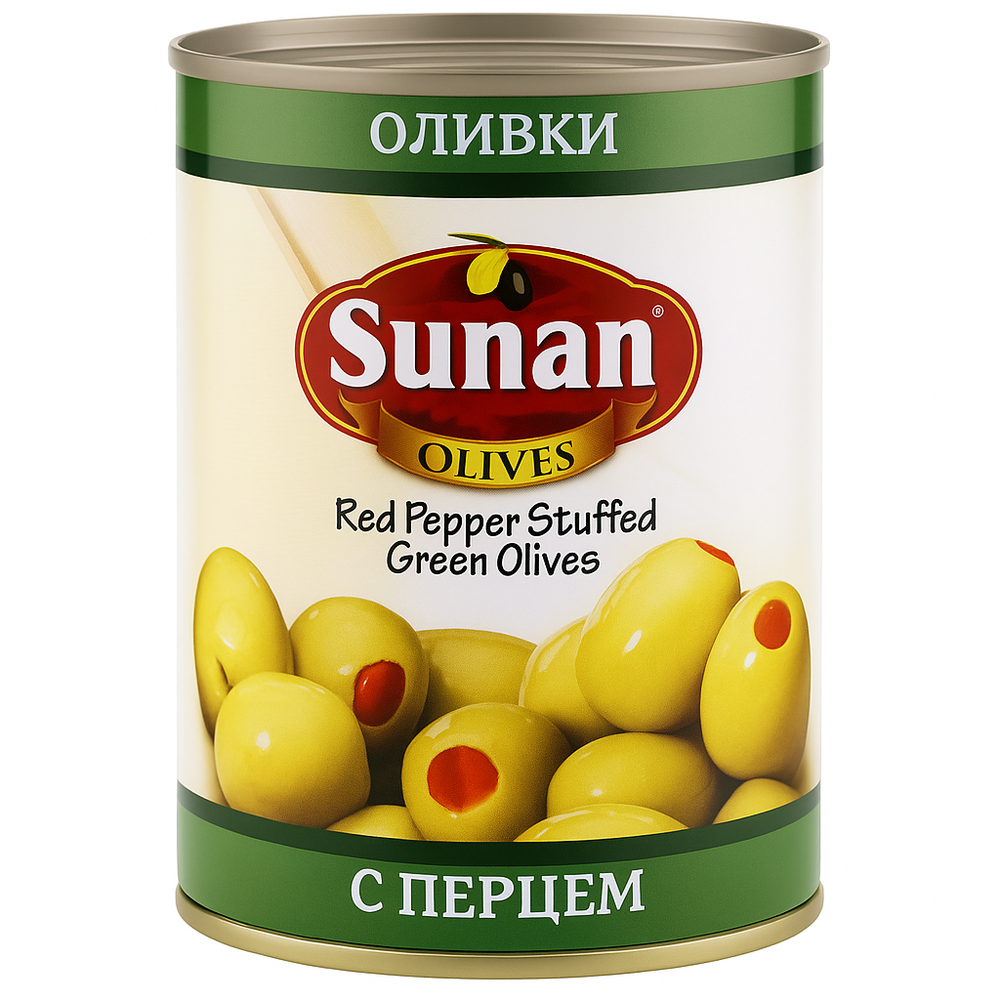 Оливки Sunan с перцем 280 гр