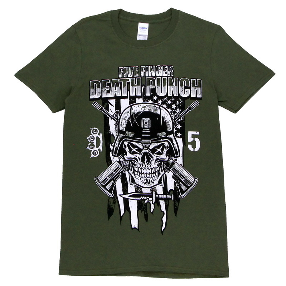 Футболка Five Finger Death Punch Infantry Special Forces оливковая (847)