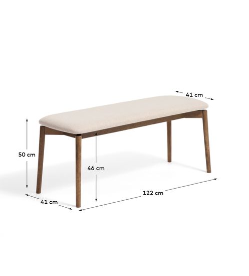 Скамейка Evera из дубового шпона с отделкой под орех и коричневой синелью, 122 см