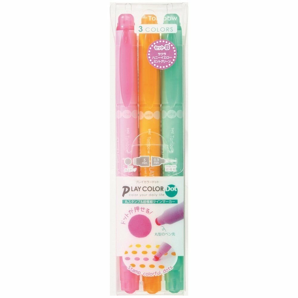 Tombow Play Color Dot: набор B - 3 цвета