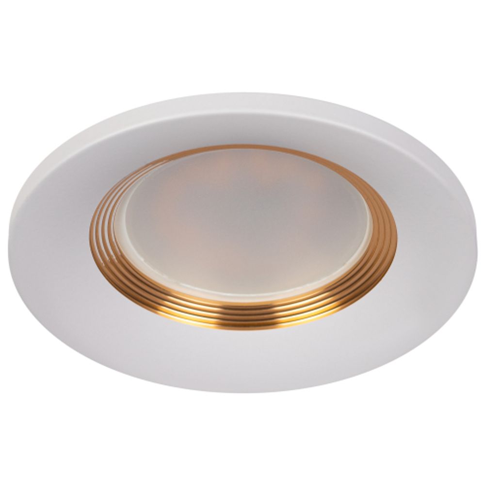 Встраиваемый светильник алюминиевый ЭРА KL107 WH/GD MR16 GU5.3 белый золото | Алюминиевые встраиваемые светильники