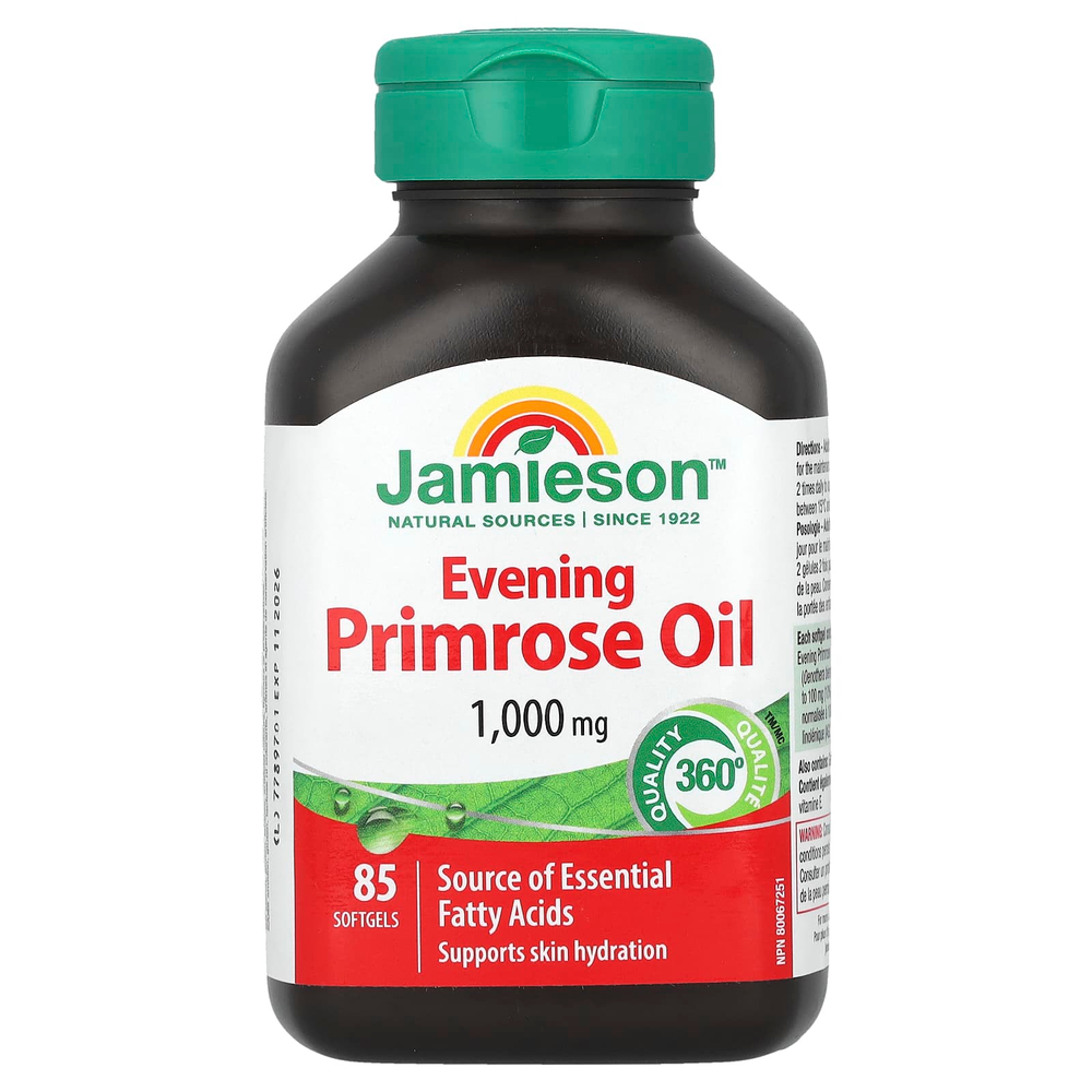 Jamieson Vitamins, Масло примулы вечерней, 1000 мг, 85 капсул