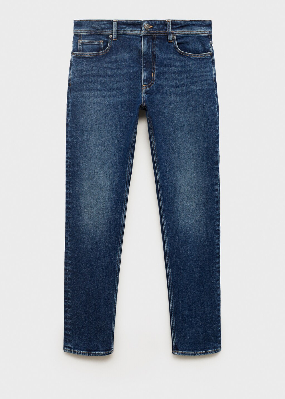 Джинсы Jan slim fit темного цвета с эффектом потертости