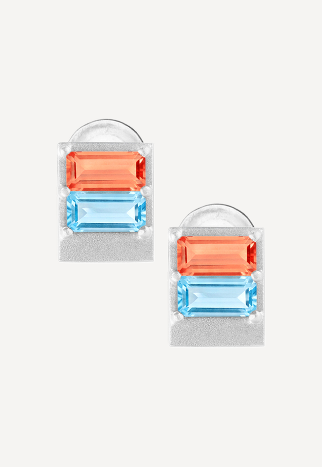 Серьги из серебра "Закат на море"