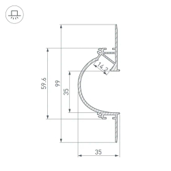 Профиль ARH-CEIL-REFLECT-2000 WHITE (Arlight, Алюминий) 034982